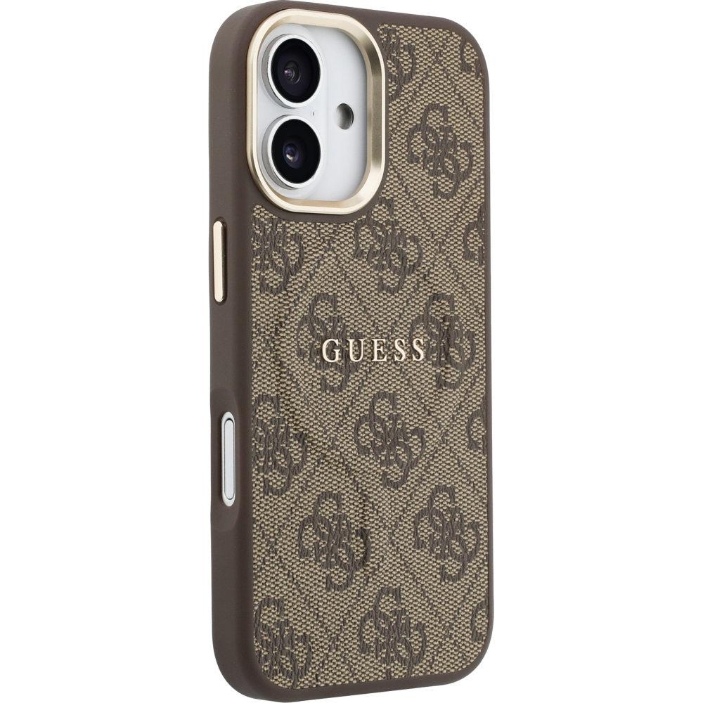 Etui Guess Hardcase 4G Classic MagSafe do iPhone 17, brązowe.